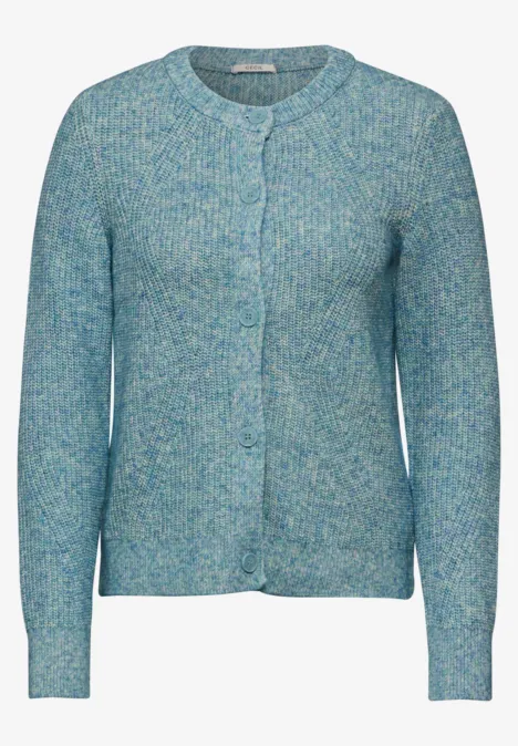 Grobstrick- Cardigan aqua melange