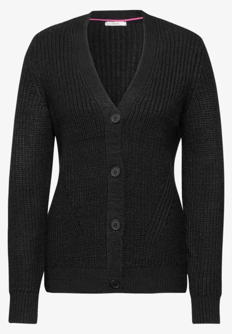 Grobstrick- Cardigan Black