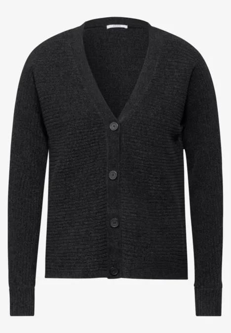 Chenille Dolman Cardigan deep charcoal grey