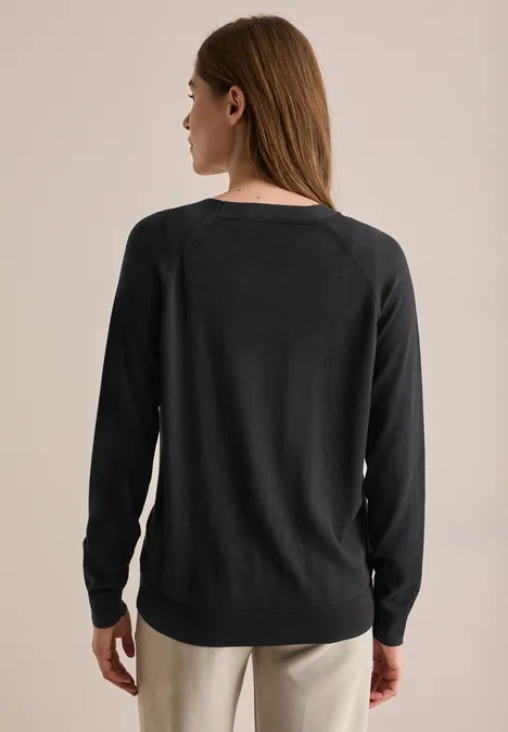 V-Neck Cardigan Black