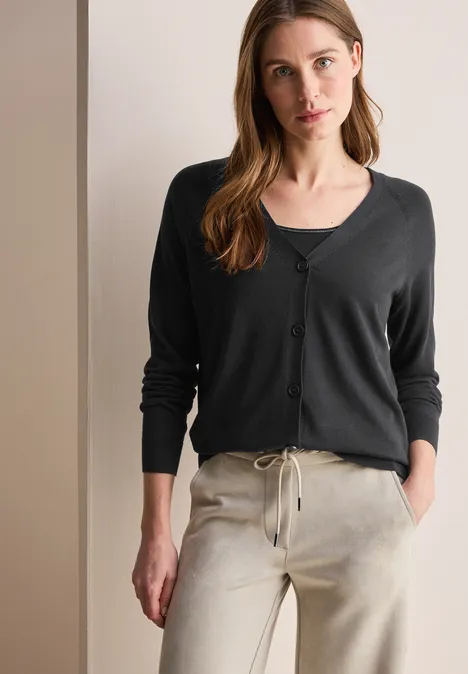 V-Neck Cardigan Black