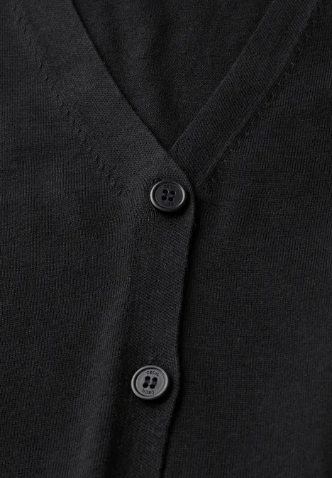 V-Neck Cardigan Black