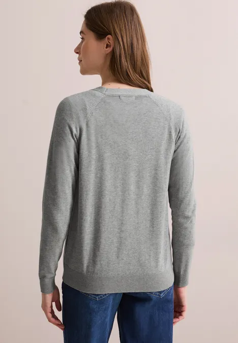 V-Neck Cardigan mineral grey melange V-Neck Cardigan mineral grey melange