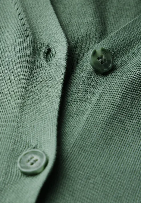V-Neck Cardigan raw salvia green