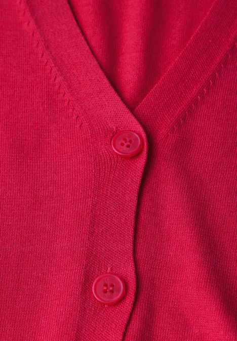 V-Neck Cardigan granita red