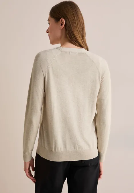V-Neck Cardigan desert beige melange