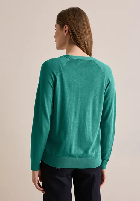 V-Neck Cardigan sea green