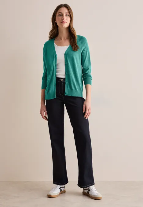 V-Neck Cardigan sea green