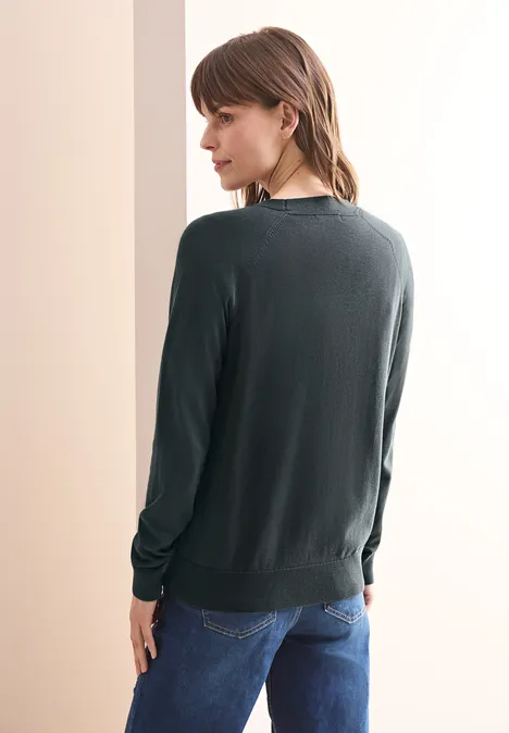 V-Neck Cardigan slate khaki