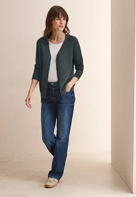 V-Neck Cardigan slate khaki