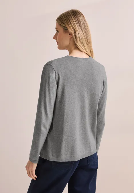Offener Basic Cardigan mineral grey melange
