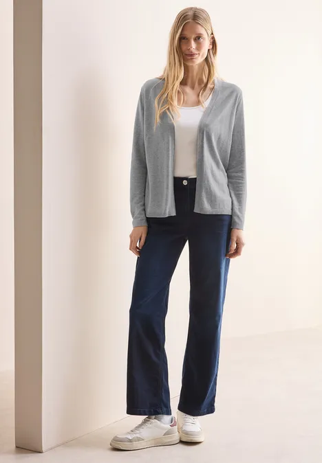 Offener Basic Cardigan mineral grey melange