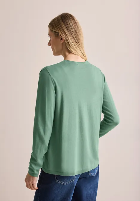 Cardigan ouvert basique raw salvia green