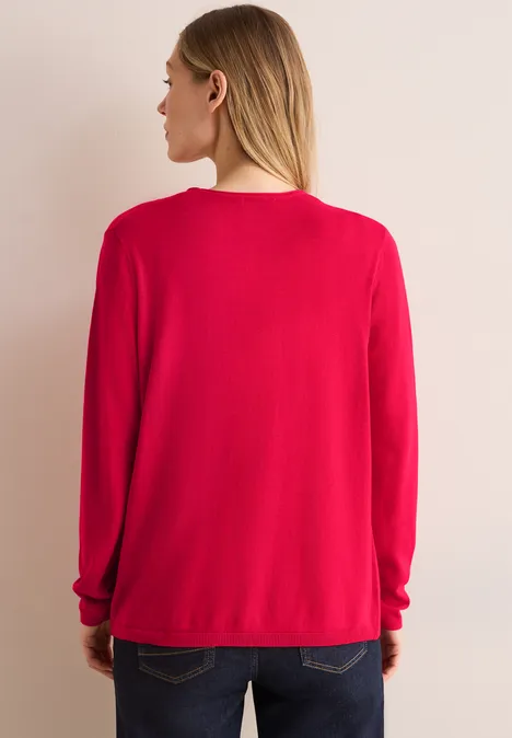 Offener Basic Cardigan granita red