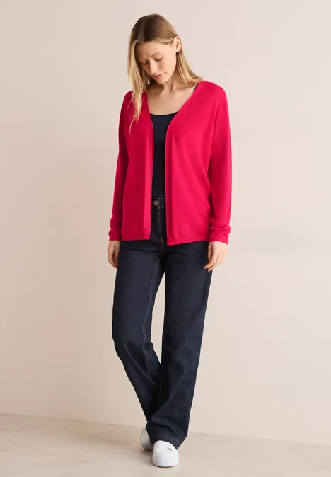 Offener Basic Cardigan granita red