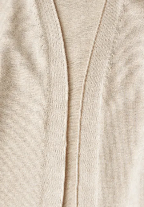 Offener Basic Cardigan desert beige melange