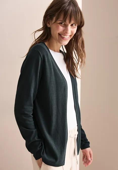 Cardigan ouvert basique slate khaki
