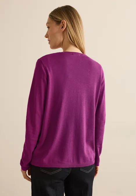 Offener Basic Cardigan anemone pink