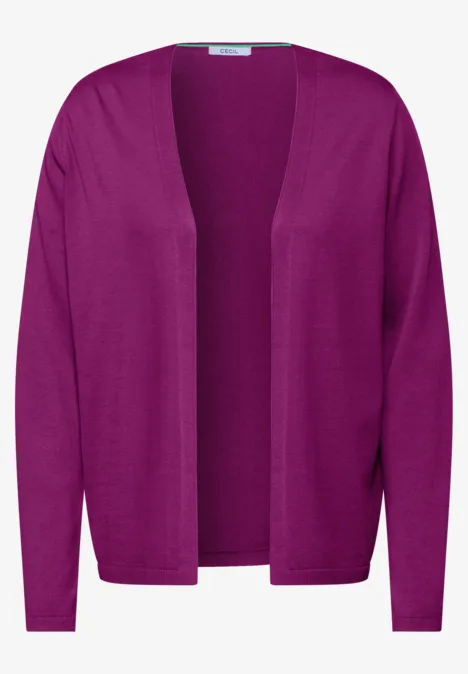 Offener Basic Cardigan anemone pink