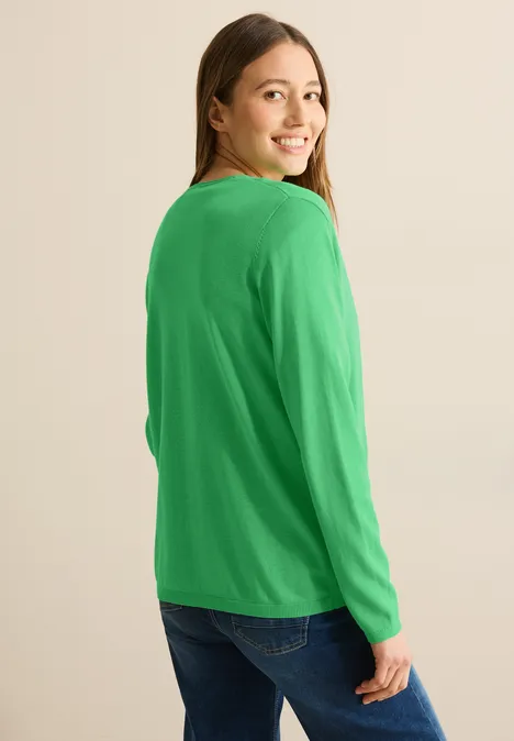 Offener Basic Cardigan iced green