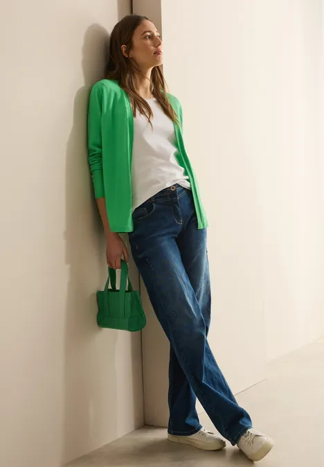Offener Basic Cardigan iced green