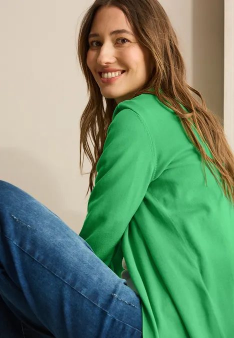 Offener Basic Cardigan iced green
