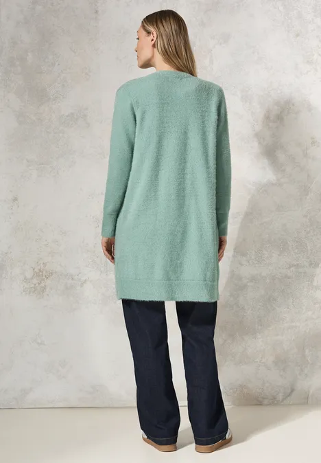 Federgarn Cardigan glaced green melange