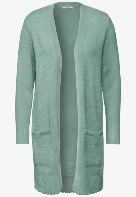 Federgarn Cardigan glaced green melange