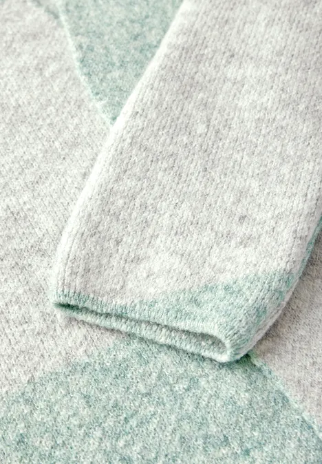 Gemusterte Strickjacke glaced green melange