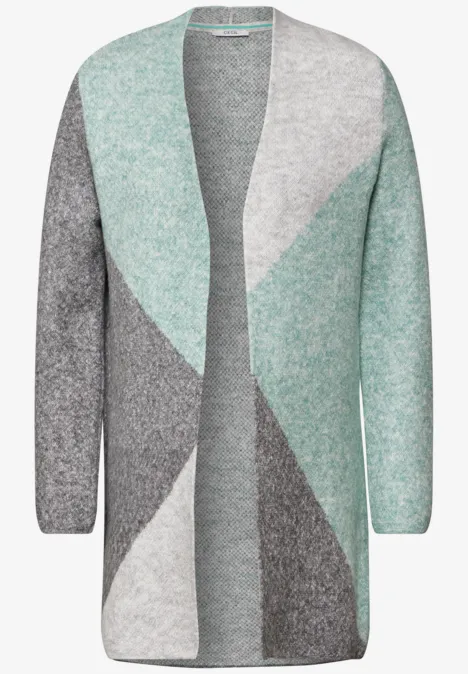 Colorblock Cardigan glaced green melange