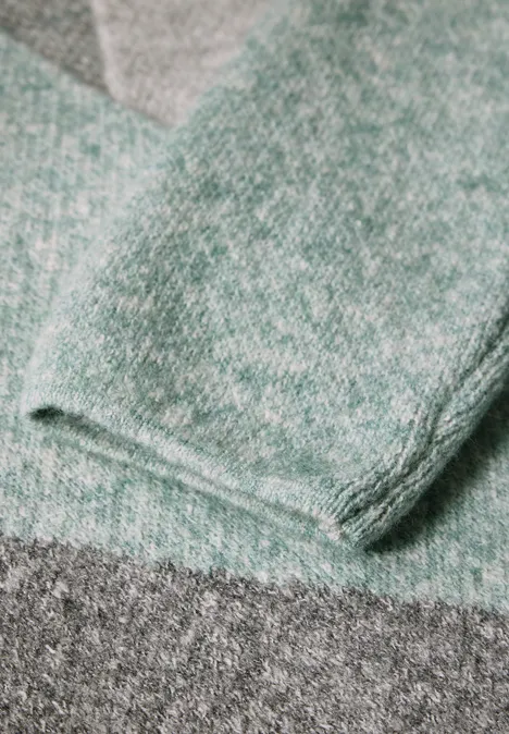 Colorblock Cardigan glaced green melange