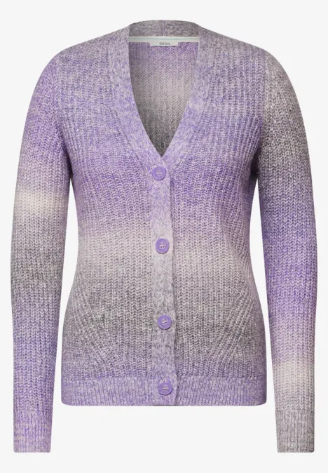 Cardigan mit V-Ausschnitt gentle lilac melange