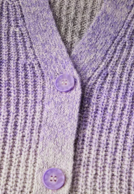 Cardigan mit V-Ausschnitt gentle lilac melange