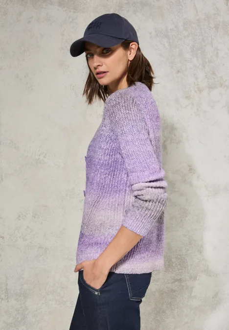 Cardigan mit V-Ausschnitt gentle lilac melange
