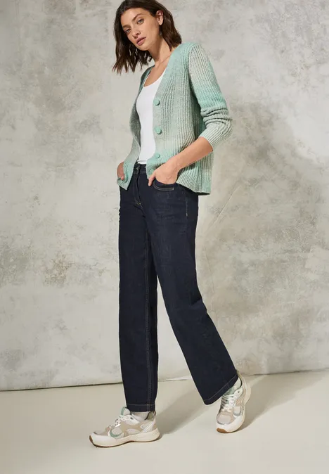 Cardigan mit V-Ausschnitt aventurine green melange