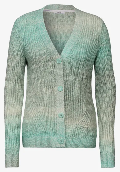 Cardigan mit V-Ausschnitt aventurine green melange