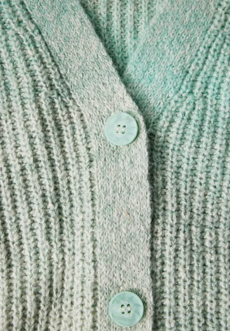 Cardigan mit V-Ausschnitt aventurine green melange