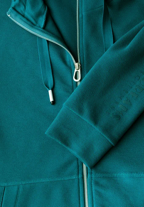 Sweatjacke mit Kapuze petrol green