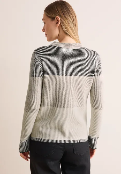 Cardigan mit Blockstreifen Black