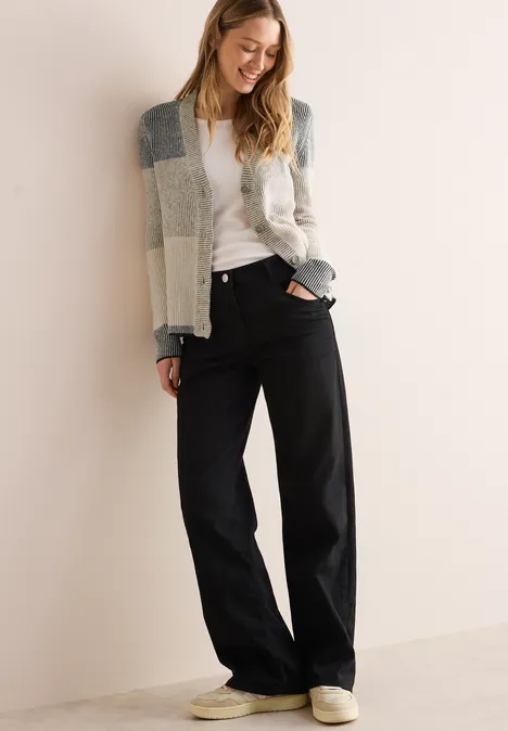 Cardigan mit Blockstreifen Black