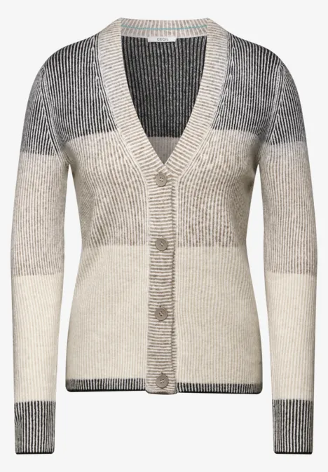 Cardigan mit Blockstreifen Black