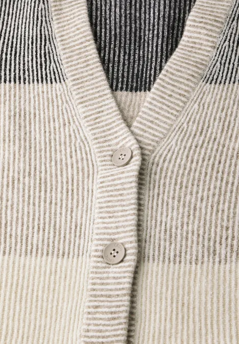 Cardigan mit Blockstreifen Black