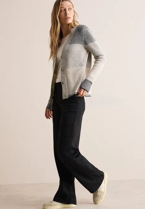 Cardigan mit Blockstreifen Black