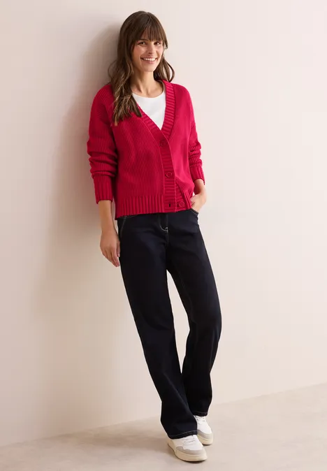 Cardigan mit Struktur granita red