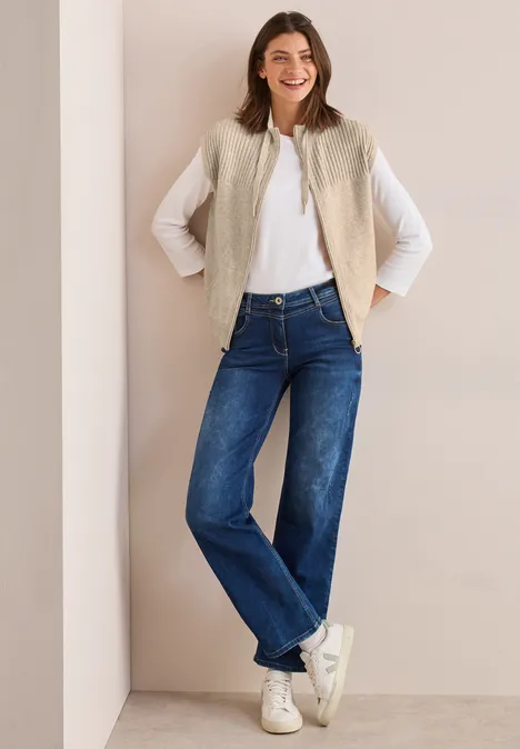 Strukturmix Weste desert beige melange