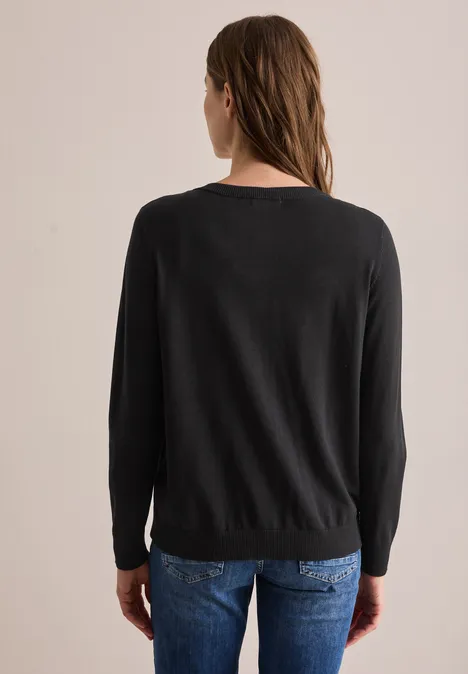 Cardigan avec patte de boutonnage Black