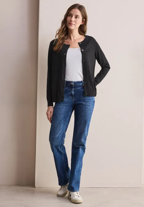 Cardigan avec patte de boutonnage Black