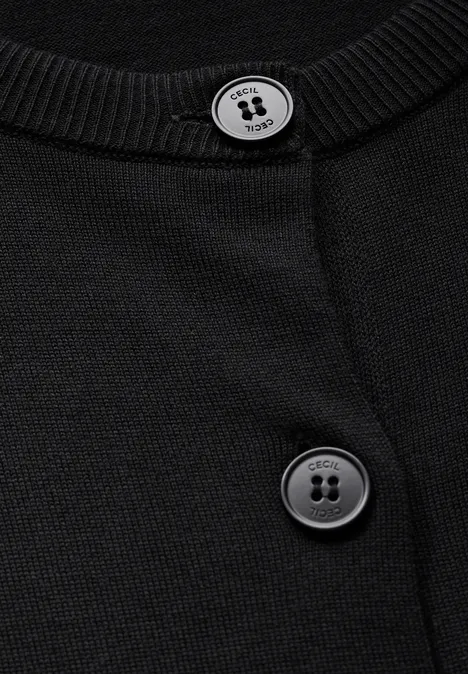 Cardigan avec patte de boutonnage Black
