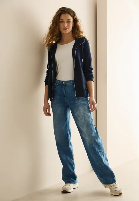 Sweatjacke mit Struktur universal blue