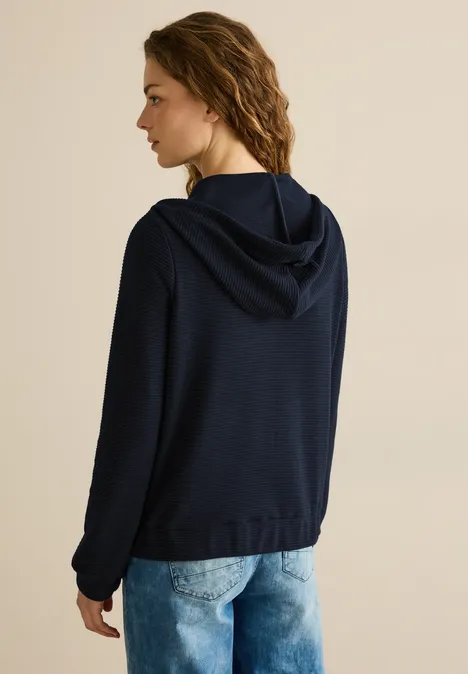 Sweatjacke mit Struktur universal blue